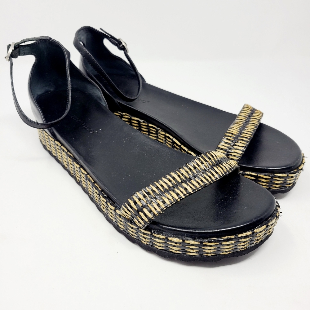Bernardo | Black & Tan Lena Sandals w/ Ankle Strap